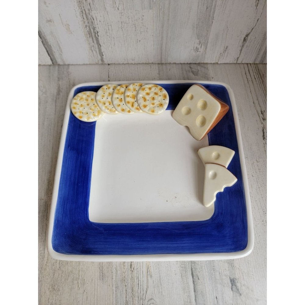 Vintage Etc‎ 2006 cheese cracker serving platter plate unique